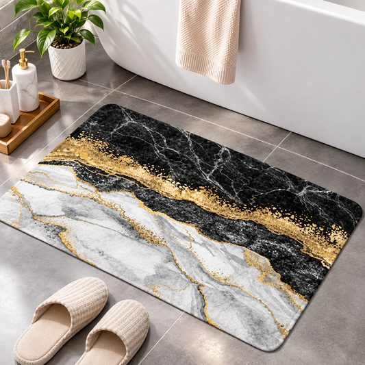Modern Abstract Marble Bathroom Floor Mat – Non-Slip Mat (39cm x 59cm)