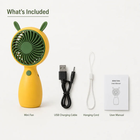 Portable USB Rechargeable Mini Fan – Lightweight Handheld Cooling Fan