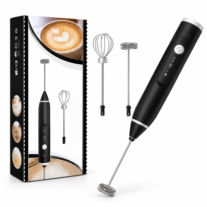 2-in-1 Electric Coffee Beater – USB Rechargeable Milk Frother & Egg Whisk