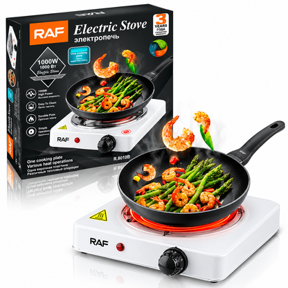 RAF 1000W Electric Stove – Single Burner Hot Plate | Fast Heating, Easy to Clean