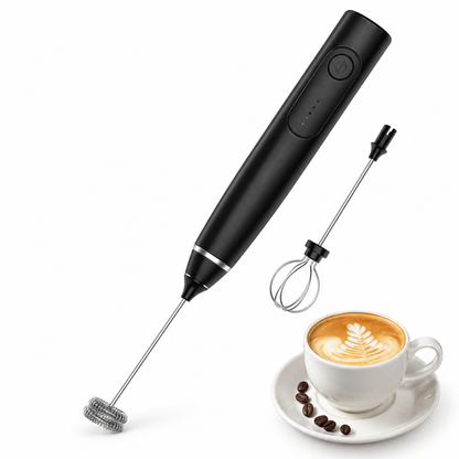 2-in-1 Electric Coffee Beater – USB Rechargeable Milk Frother & Egg Whisk